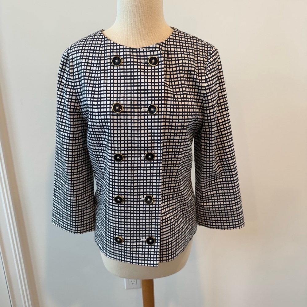 Doncaster Navy and White Blazer Tailored Fit